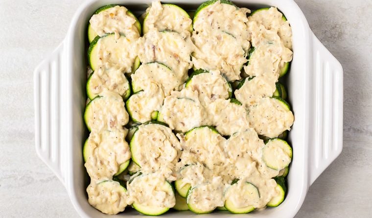 Baked Zucchini Gratin with Cheese and Breadcrumbs